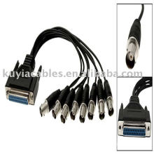 CCTV System DB25 VGA to 8 BNC Adapter Cable